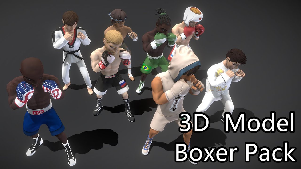 3D Character Model - Boxer Pack - Downloadable