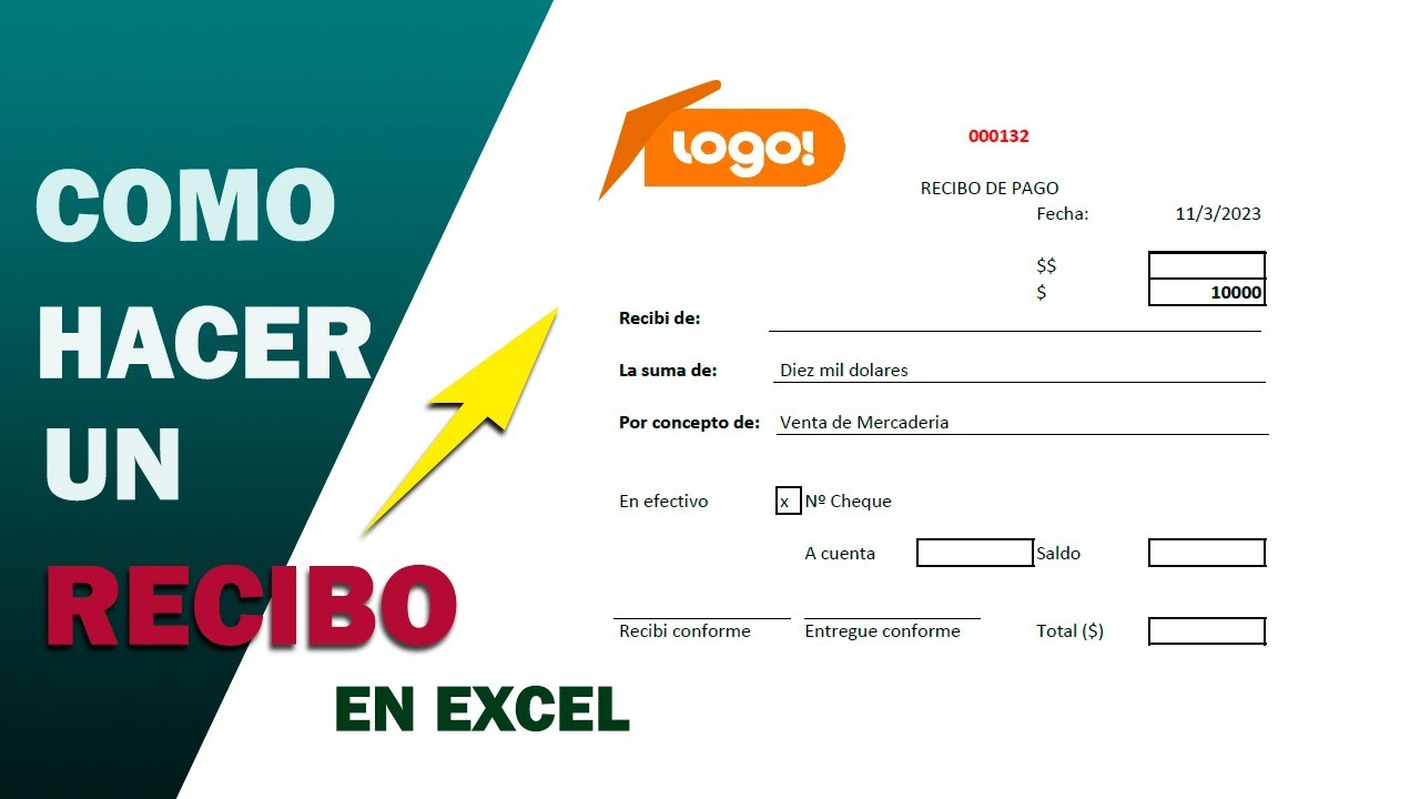 Como hacer un RECIBO DE PAGO en EXCEL f&aacute;cil y r&aacute;pido