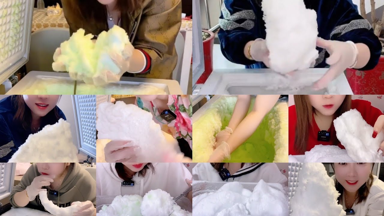 ( HER SOLO ) ASMR ICE EATING SOFT ICE  / CRUSHED ICE  / FREEZER FROST ICE