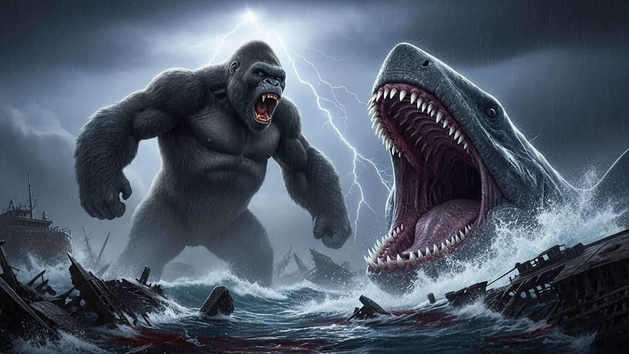 King Kong vs Megalodon – Sabse Khofnaak Monster Battle | Full Action & Horror Fight