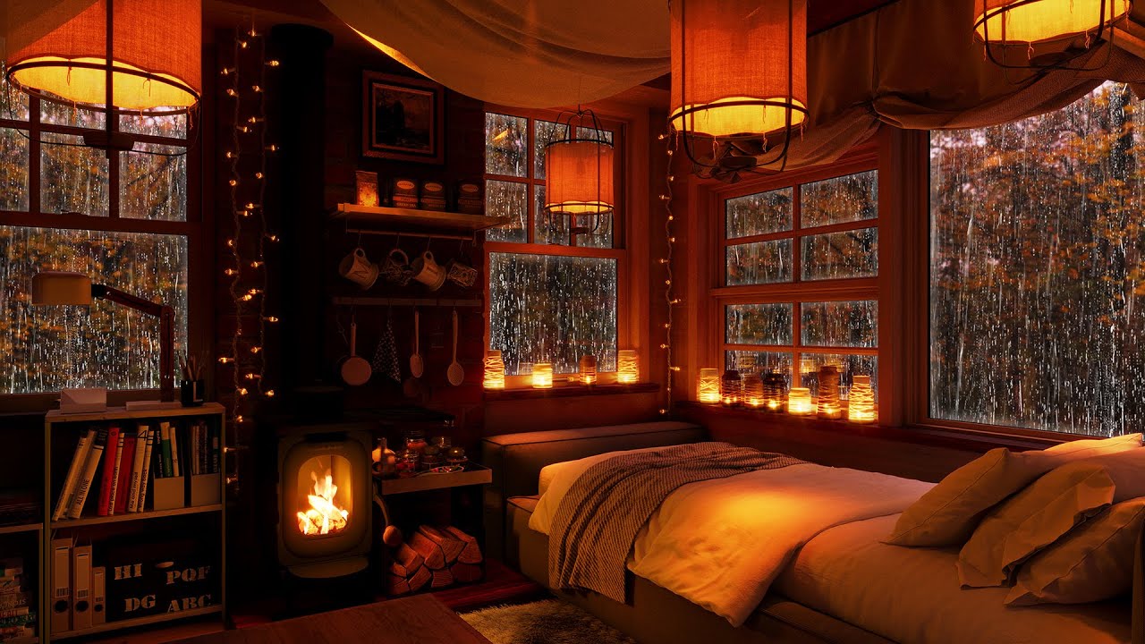Relax in a hideout where you can feel the deepening fall | window rain sound