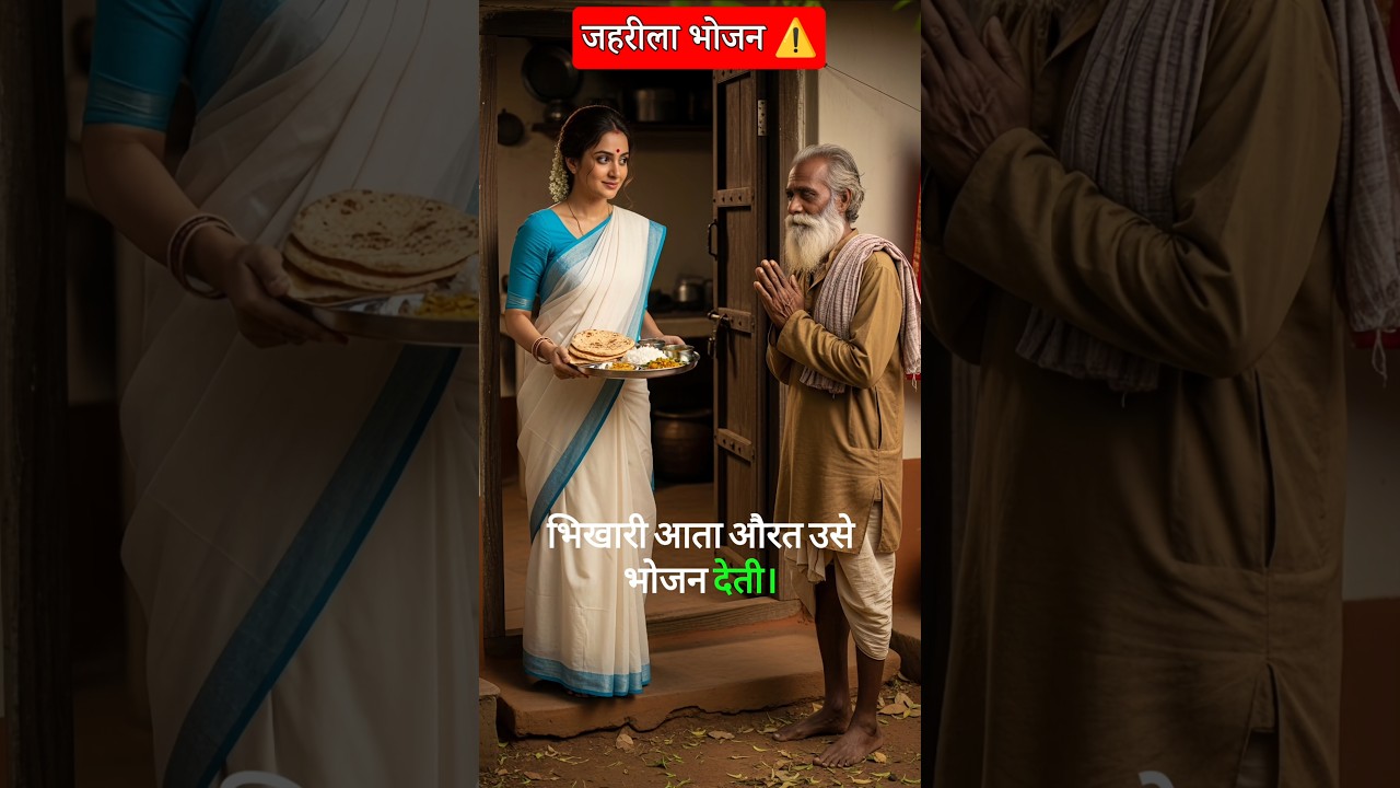 यह औरत क्यों भिखारी को जहरीला भोजन ⚠️ दे रही थी? | Moral story #shorts #viral #trending