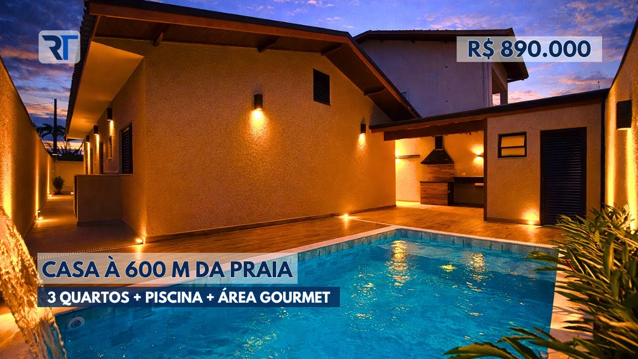 🔴 CASA À VENDA EM PERUÍBE | CASA TÉRREA COM PISCINA A 600M DA PRAIA NO BALNEÁRIO FLÓRIDA