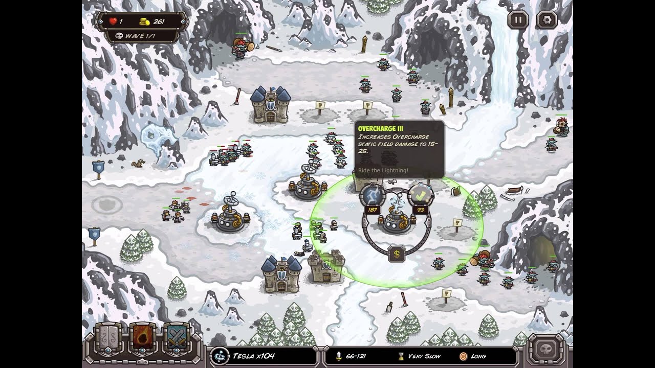Kingdom Rush Walkthrough / Glacial Heights / Iron Challenge / Veteran / 1080p60