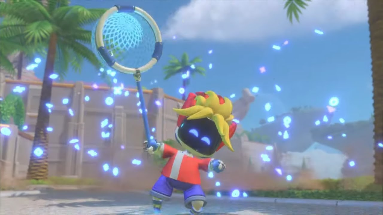 Astro Bot catching monkeys