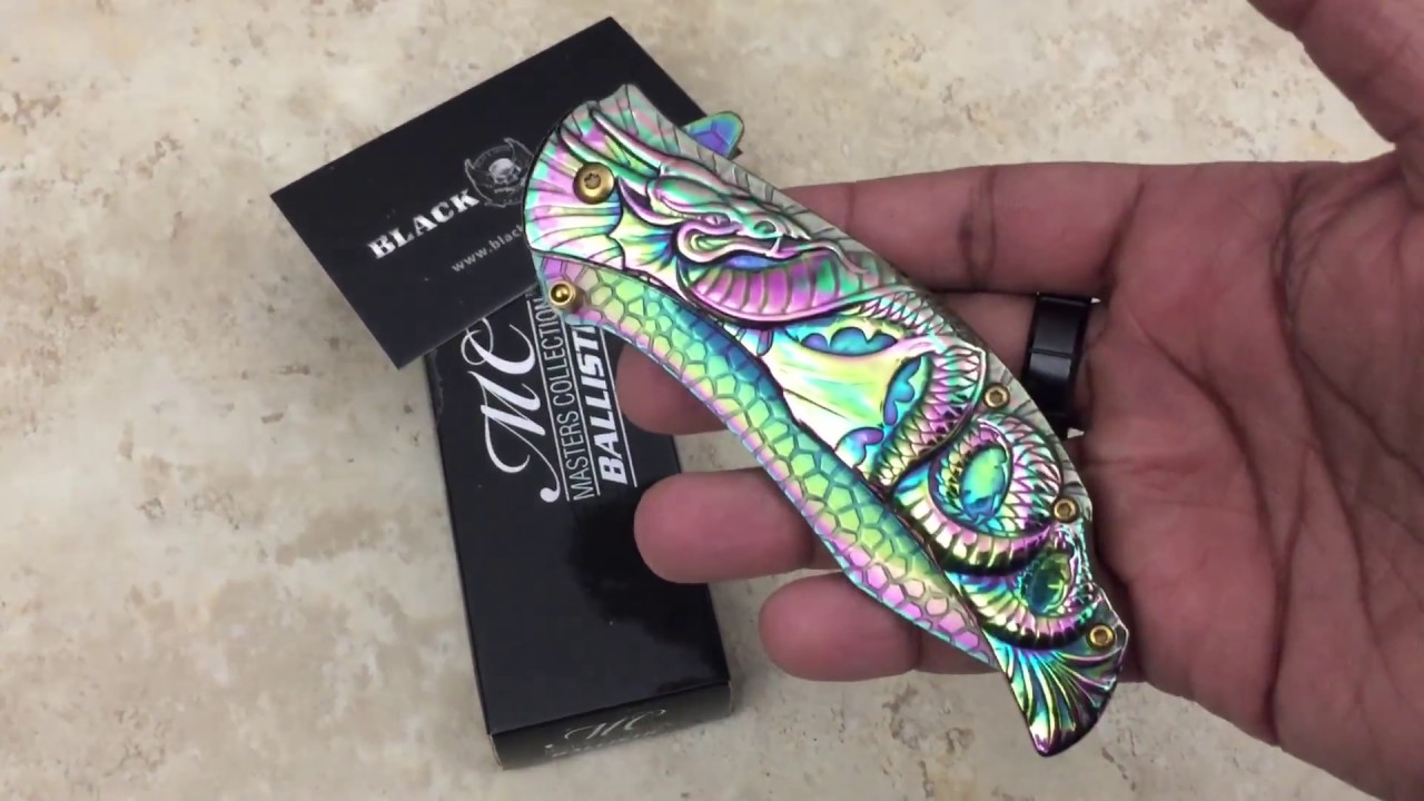 MC MASTERS COLLECTION MC-A014RB SPRING ASSISTED KNIFE. BLACK IRON CANADA