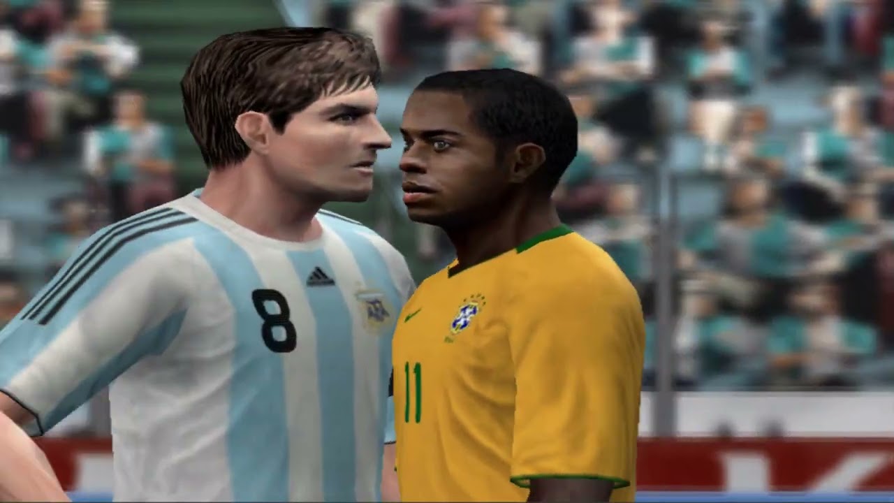 ARGENTINA VS BRASIL - PRO EVOLUTION SOCCER 2009 - PES 2009 (CPU VS CPU ) #62