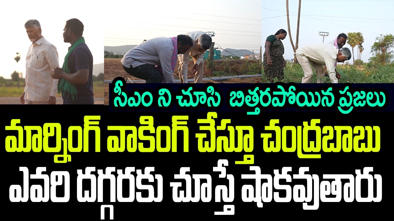 మార్నింగ్ వాకింగ్ చేస్తూ చంద్రబాబు ఎక్కడికి వెళ్లారో చూడండి..సీఎం ని చూసి అక్కడ రైతులు షాక్ I CBN