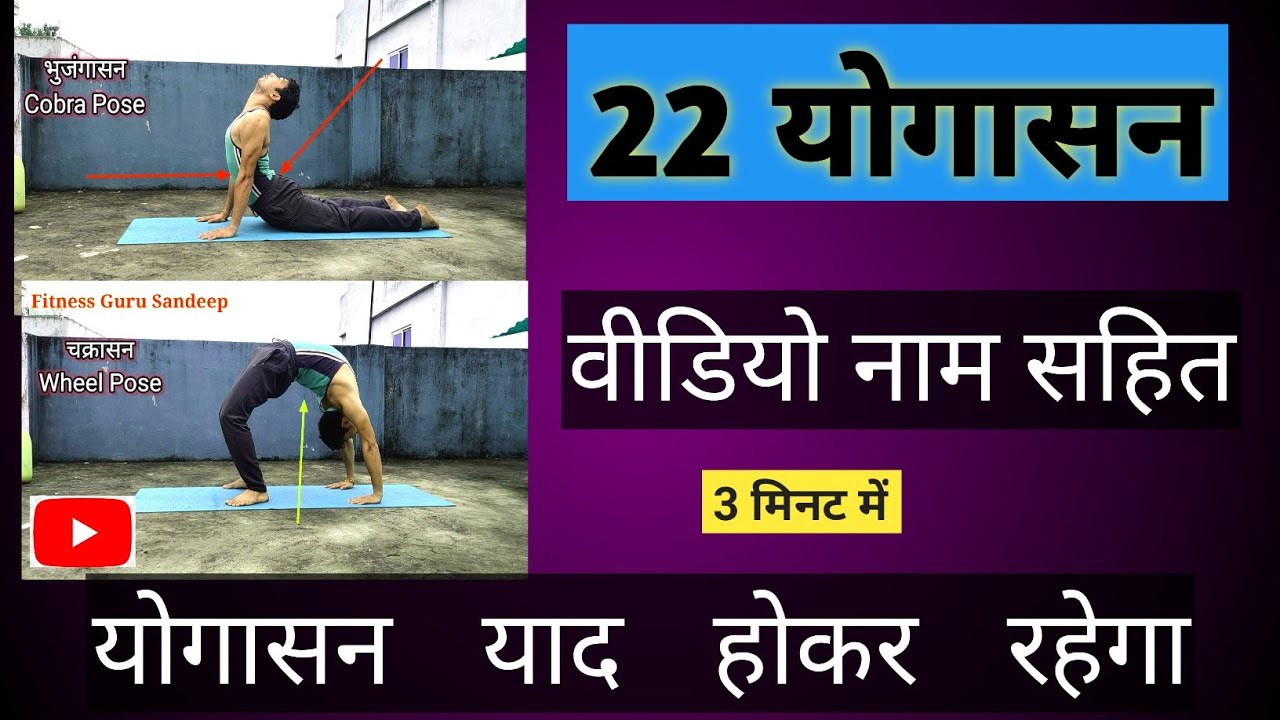 Yoga Name With Posture Video | योगासन वीडियो नाम सहित | Remembering Yogasan Name  Problem Solve |