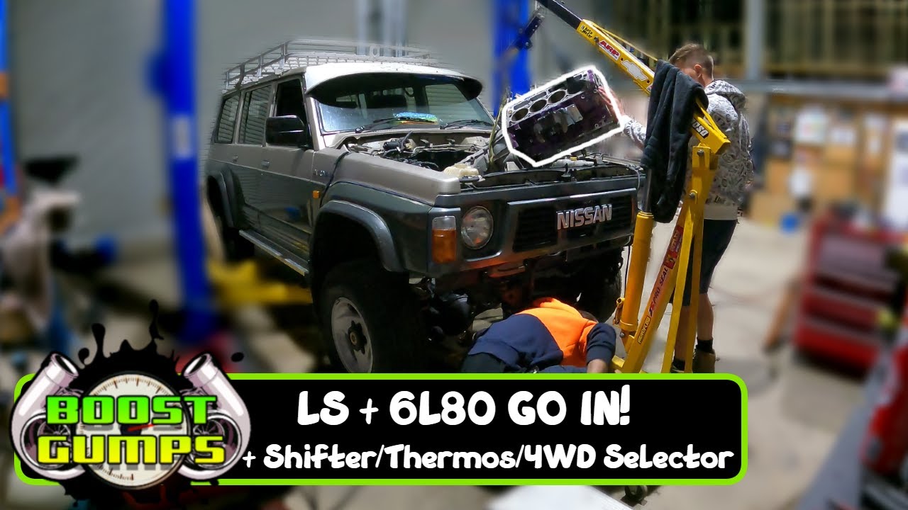 New Engine and Box Go In! + Fitment Issues | LS 6L80e GQ Patrol Build | Episode 3