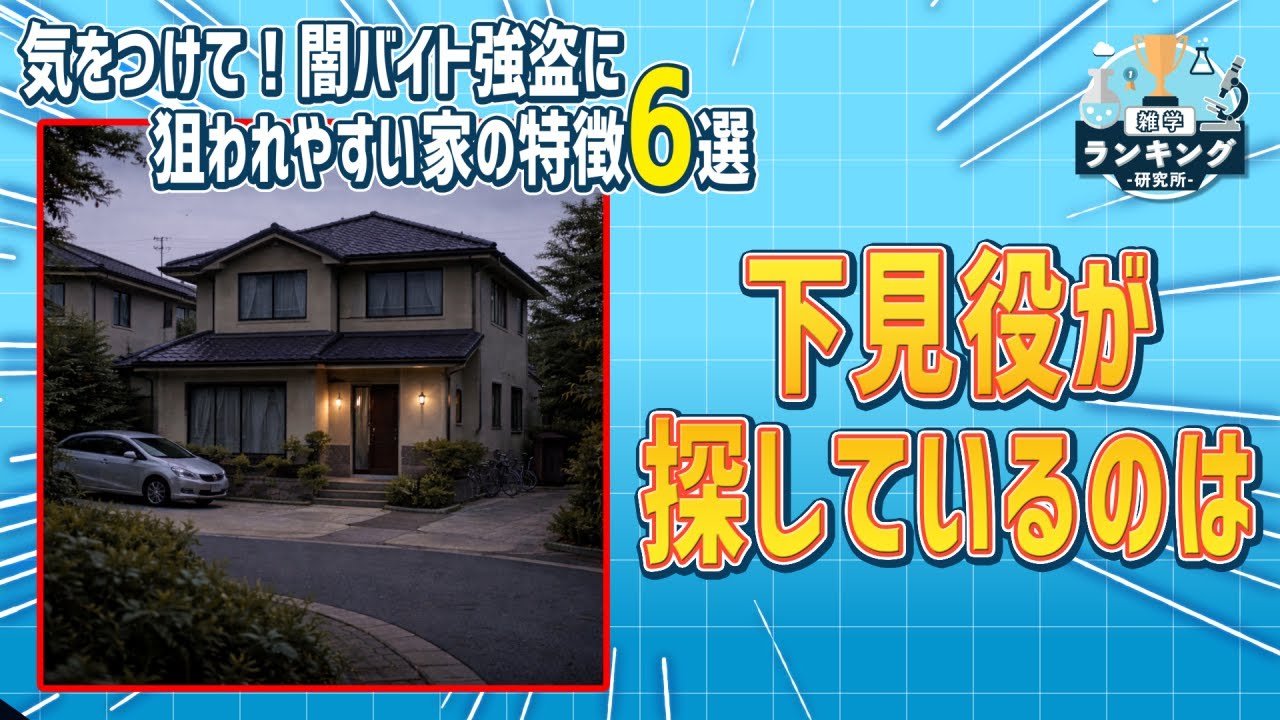 気をつけて！闇バイト強盗に狙われやすい家の特徴6選