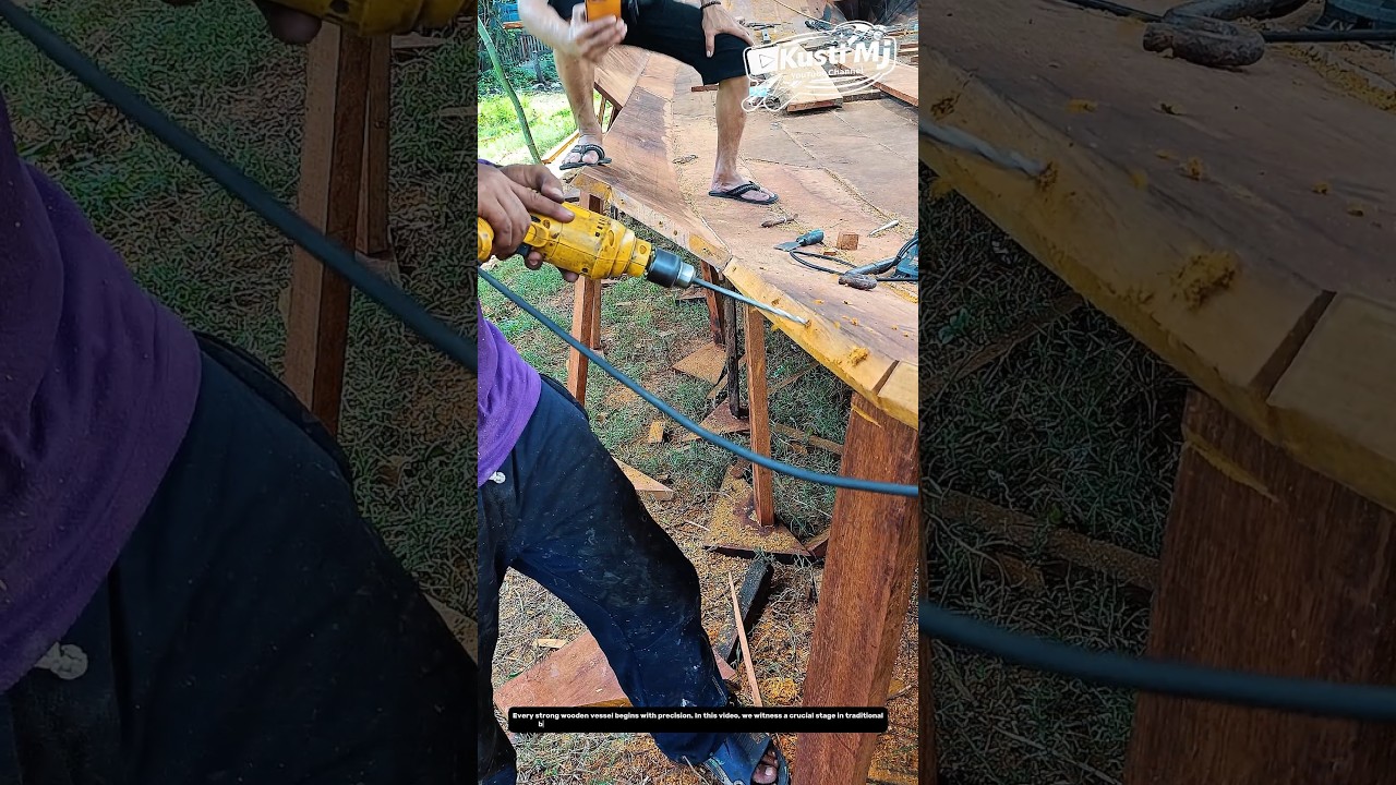 Turning Solid Timber into a Sea-Ready Hull | The Art of Precision Drilling in Boat Crafting.