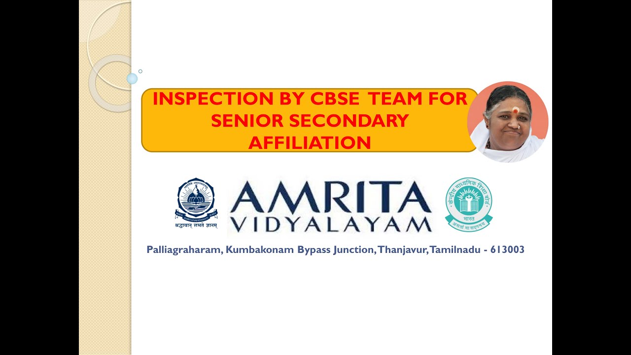 AMRITA VIDYALAYAM Thanjavur - CBSE Inspection 2024