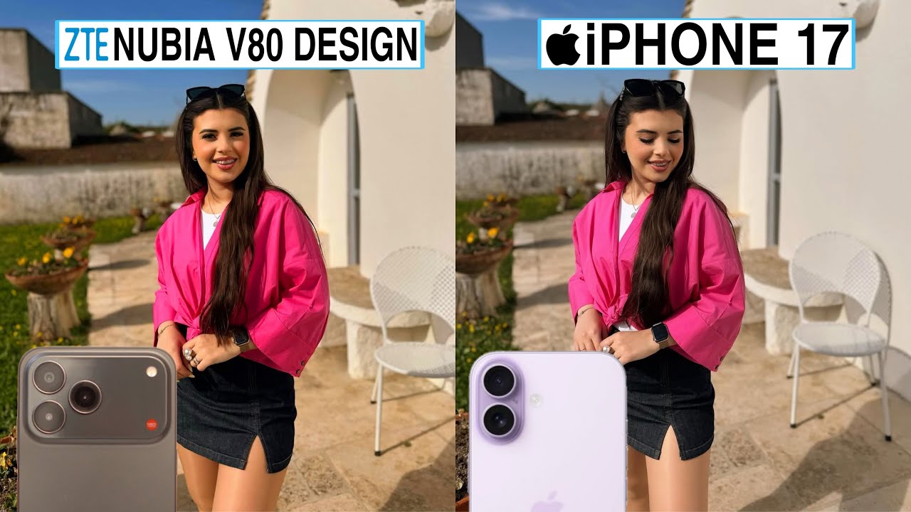 Сравнение тестов камер Nubia V80 Design Va и iPhone 17