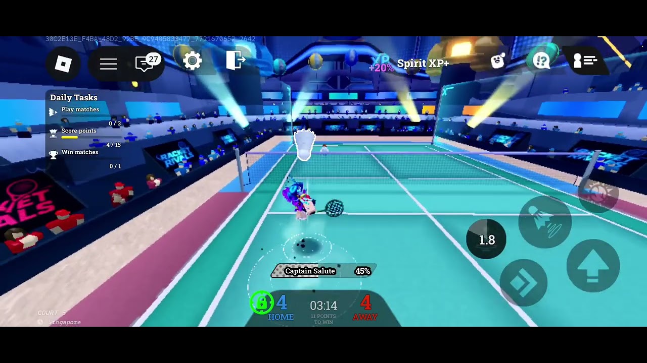 Play Roblox racket rivals pt.1.