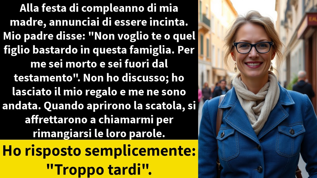 Alla festa di compleanno di mia madre, annunciai di essere incinta. Mio padre disse:
