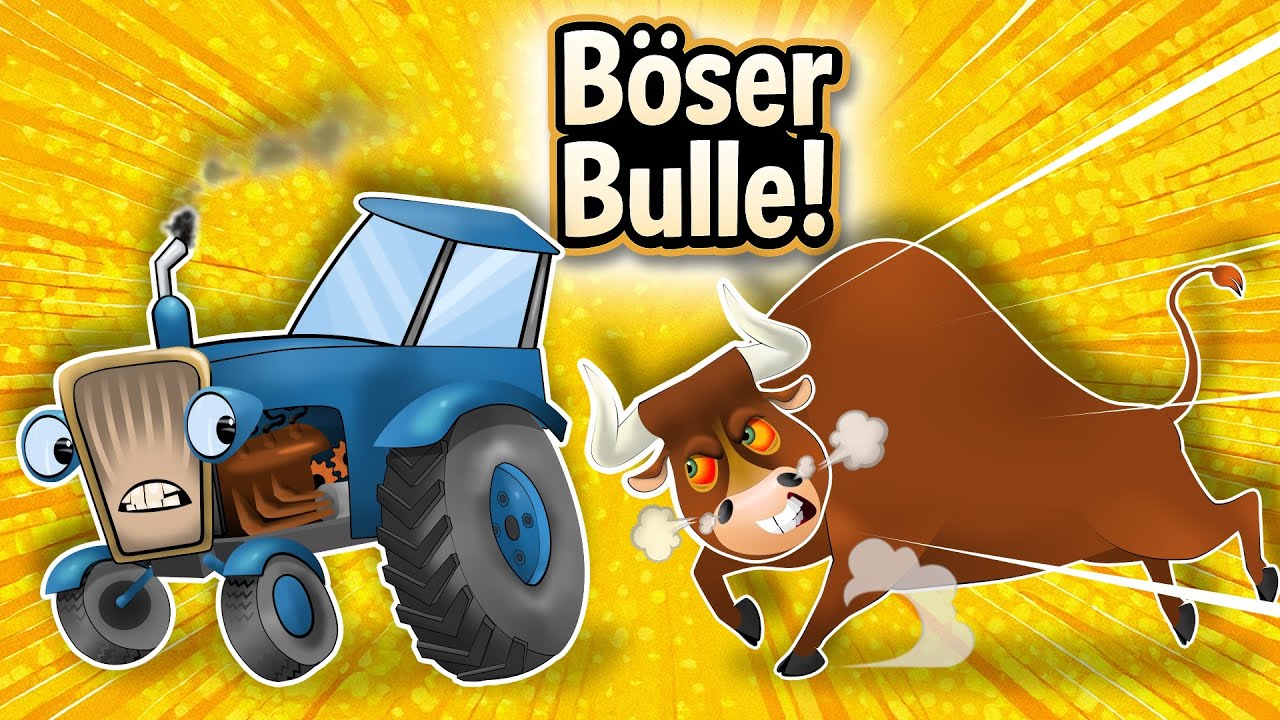 Kinder Traktor & der wütende Bulle!