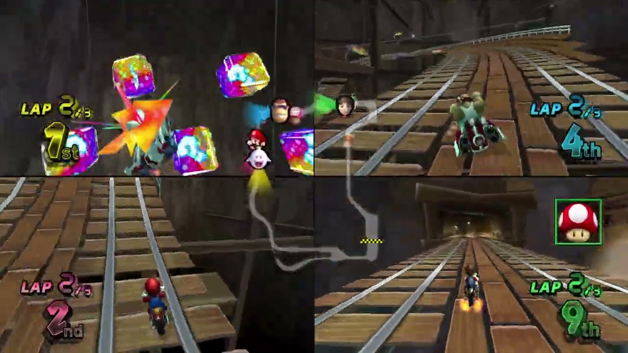 Mario Kart Wii ✦ 4 Players #517 (3 Tracks) Mirror