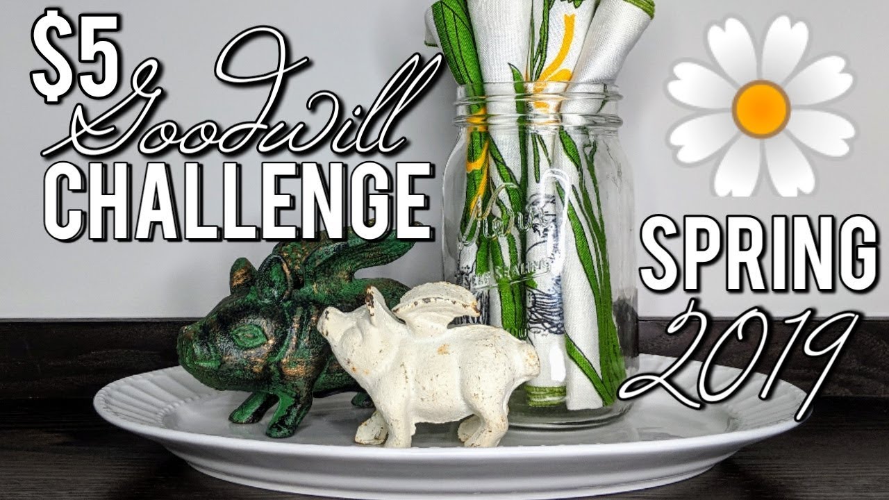 $5 Goodwill Challenge-Spring 2019-Thrifted Home Decor Haul
