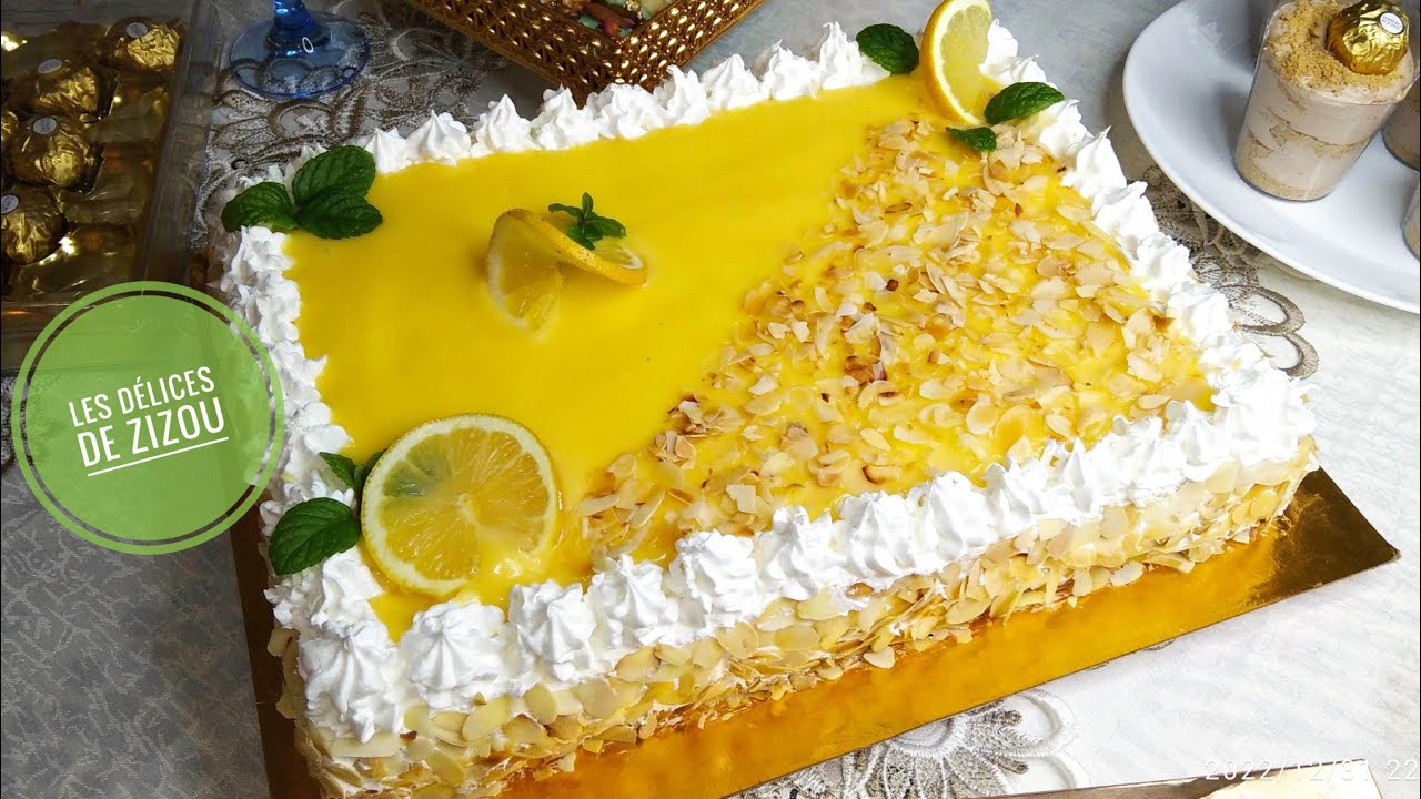 entremet au citron 🍋🍋 كيكة بالليمون 🍋🍋 بأسهل طريقة وصفة مضمونة #patisserie #genoise #كيكة_بالكريمة