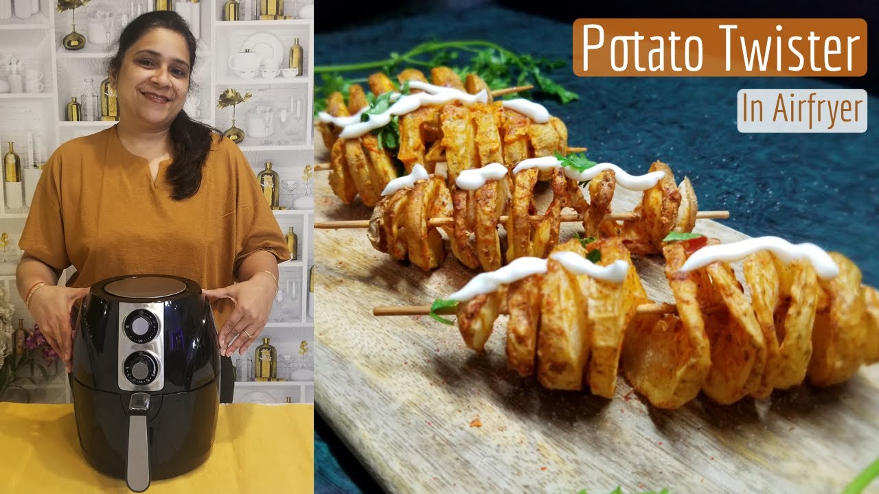 AirFryer Recipes Ep4- आलू ट्विस्टर | Potato Twister | Potato Tornado | Spiral Potato without machine