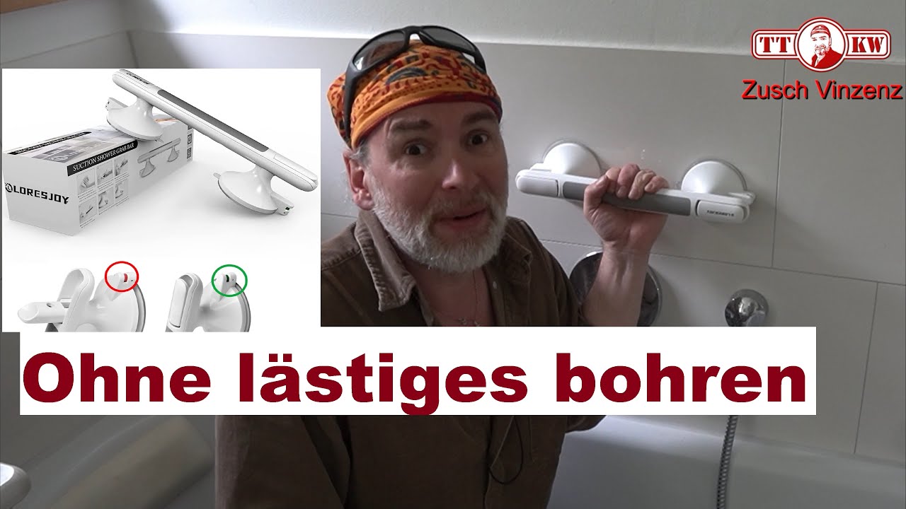 Kunststoff Badewannengriff! Rutschfest Ohne Bohren! Aufstehhilfe! Haltegriff/Wannengriff im Test