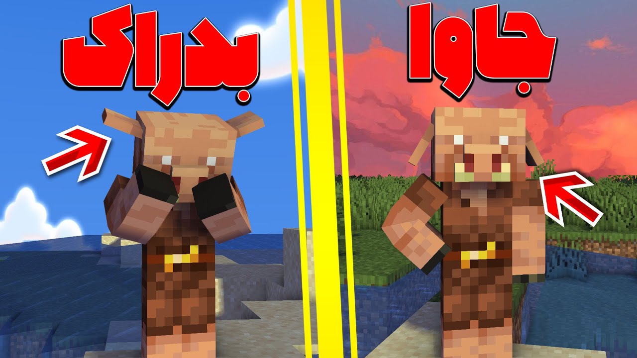 فرق پیگلین های ماینکرفت جاوا و بدراک؟😂| IQ test piglin java vs bedrock