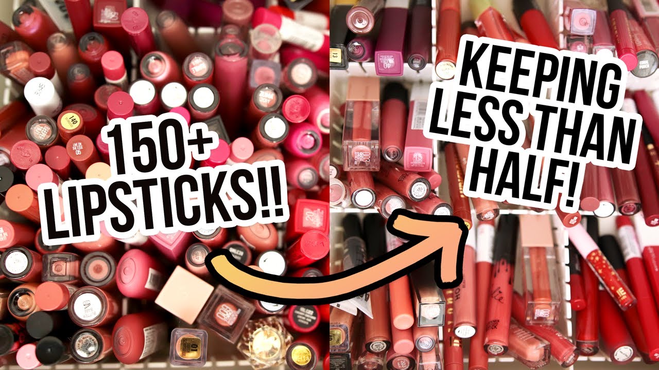 Slashing My Lipstick Collection in HALF (pt 1) | Makeup Declutter 2021