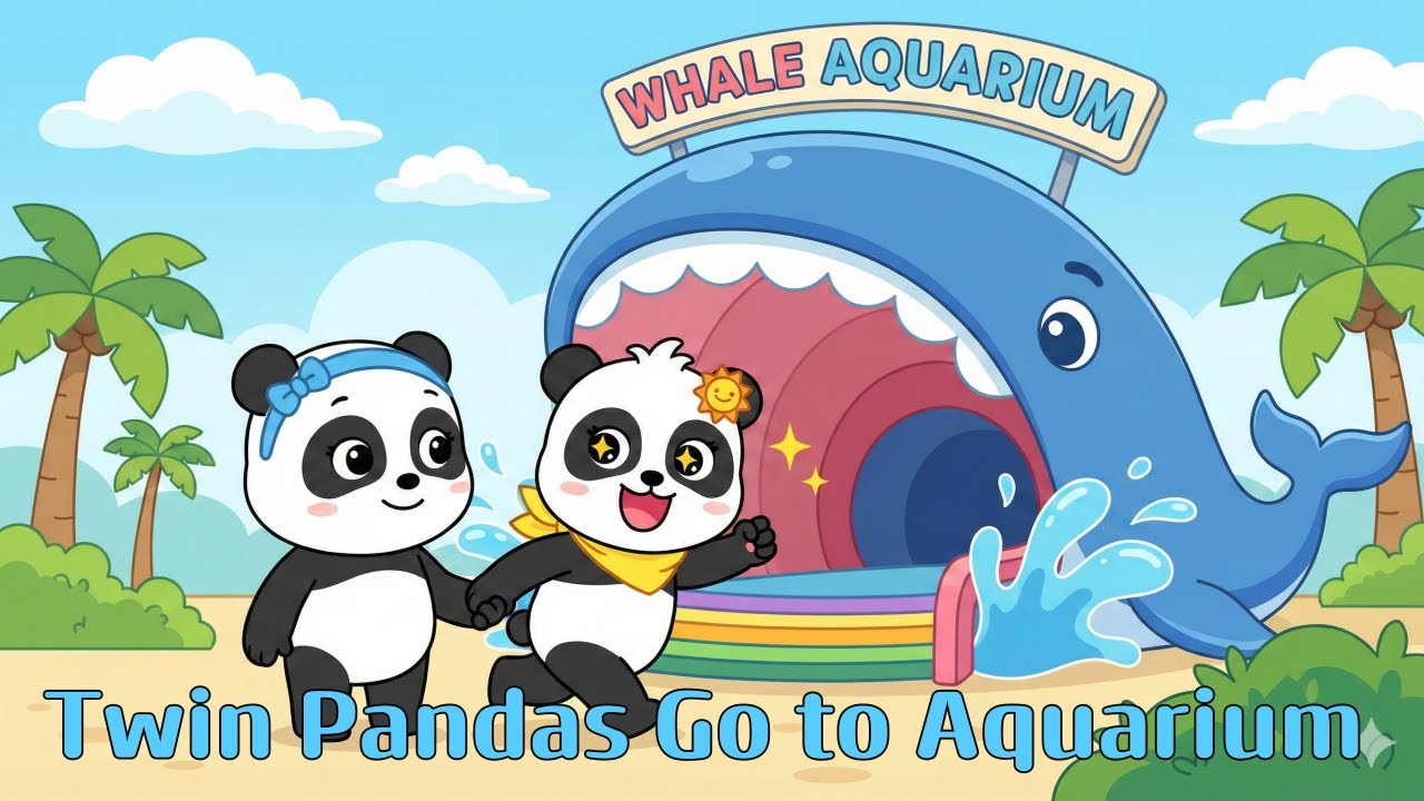 Twin Pandas Go to Aquarium