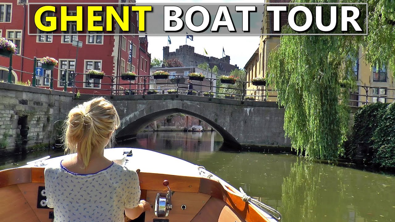 GHENT │ BELGIUM.  BOAT TOUR ON GHENT'S CANALS.  MUST-DO IN GHENT. HD. NEW!