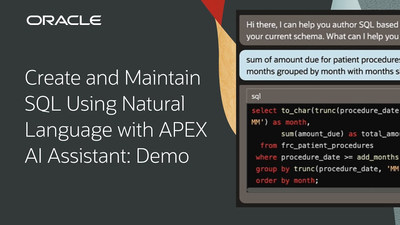 Create and Maintain SQL Using Natural Language with APEX AI Assistant: Demo