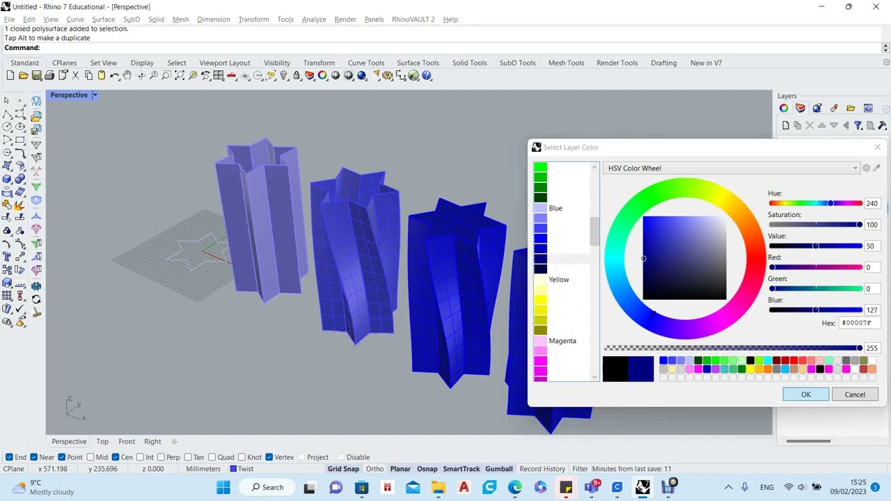 Star Shaped Twist Vase for 3D Printing made in Rhino