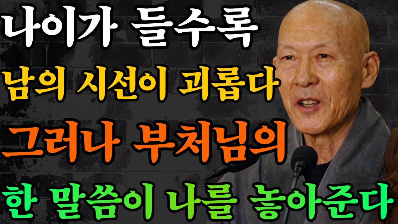나이가 들수록 남의 시선이 더 괴로워지지만, 부처님의 한 말씀에 마음이 가볍게 놓였습니다