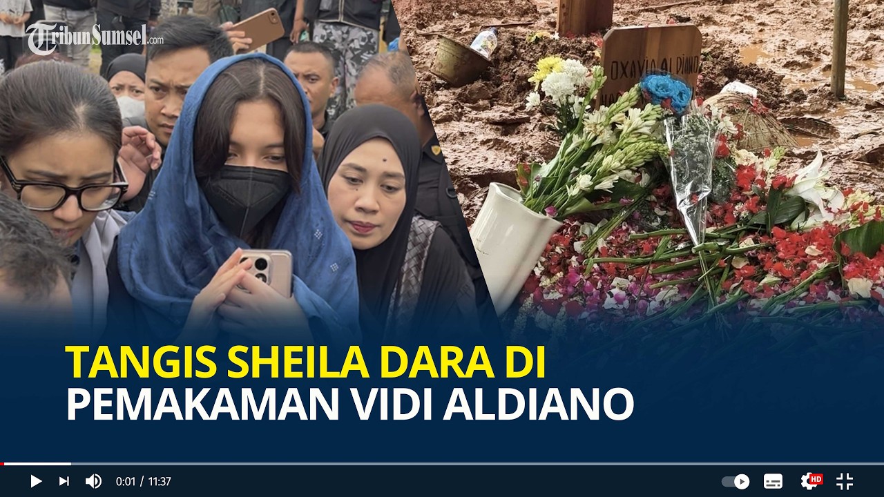 Tangis Sheila Dara di Pemakaman Vidi Aldiano, Lama Tatap Pusara Sang Suami