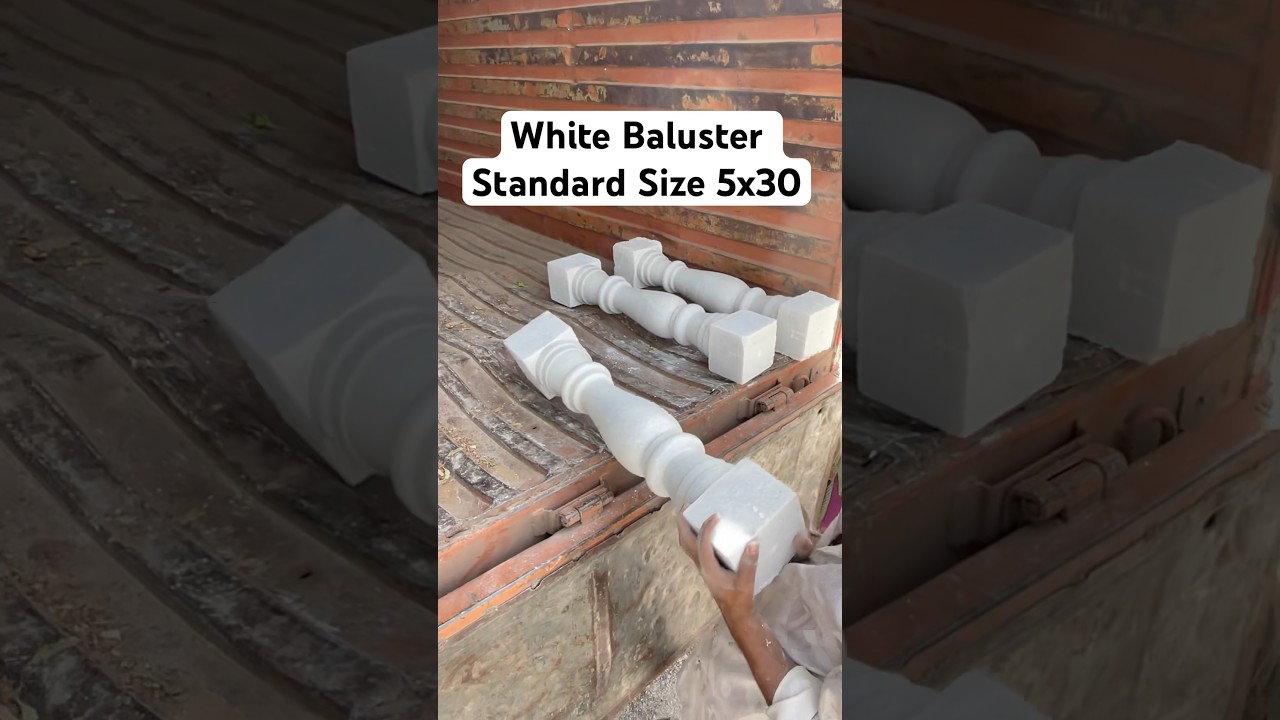 Biała tralka 5x30 cali | tralka schodowa 📞 9653650972 #balustrada #poręcz #słupekmarmurowy