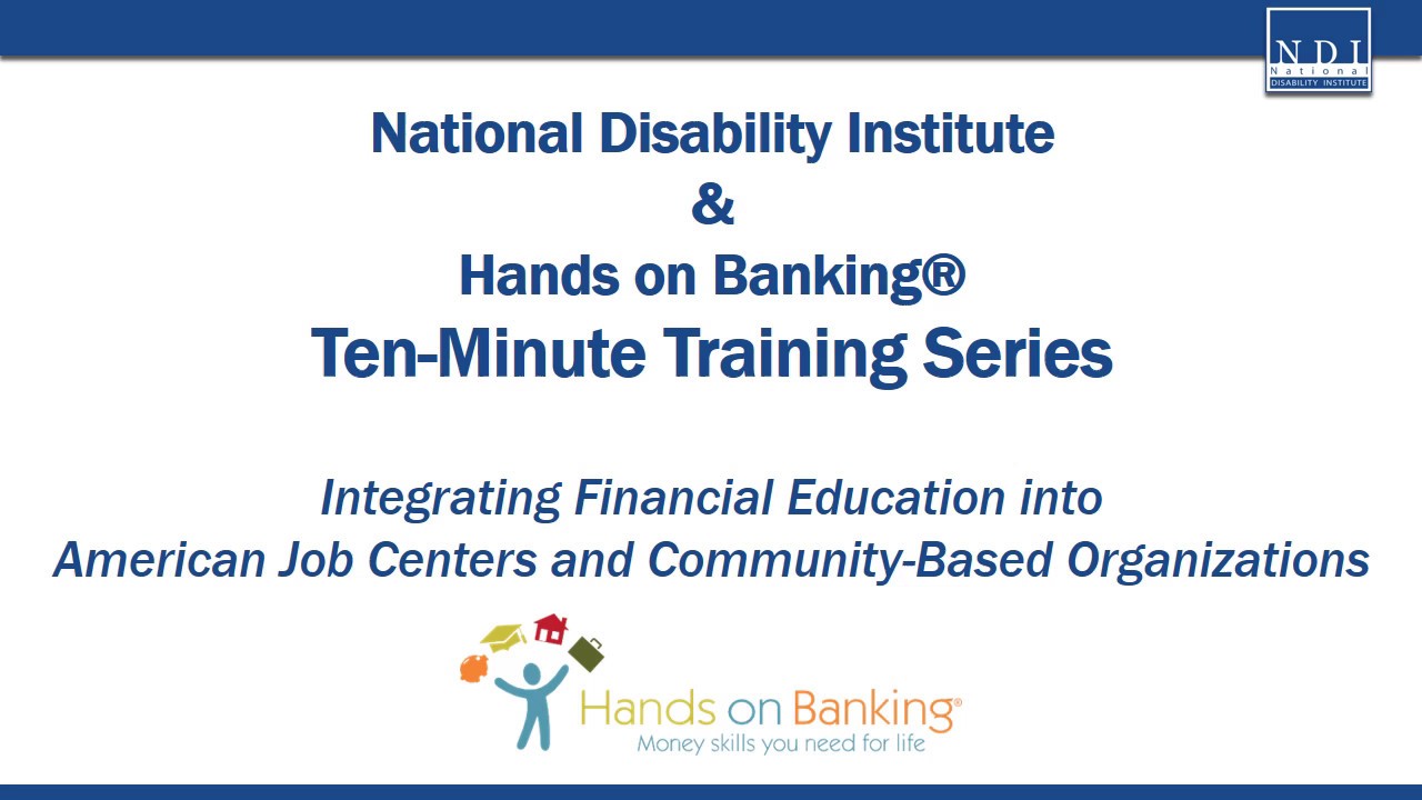 Integrating Financial Education into American Job Centers and Community-Based Organizations