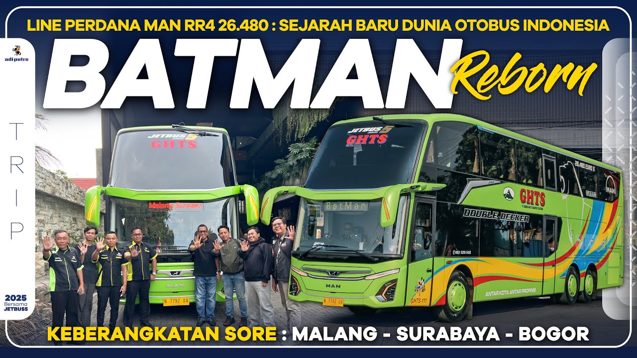 Line Perdana Jetbus5 Double Decker MAN RR4 26.480 Gunung Harta GHTS : Malang Surabaya Jakarta Bogor