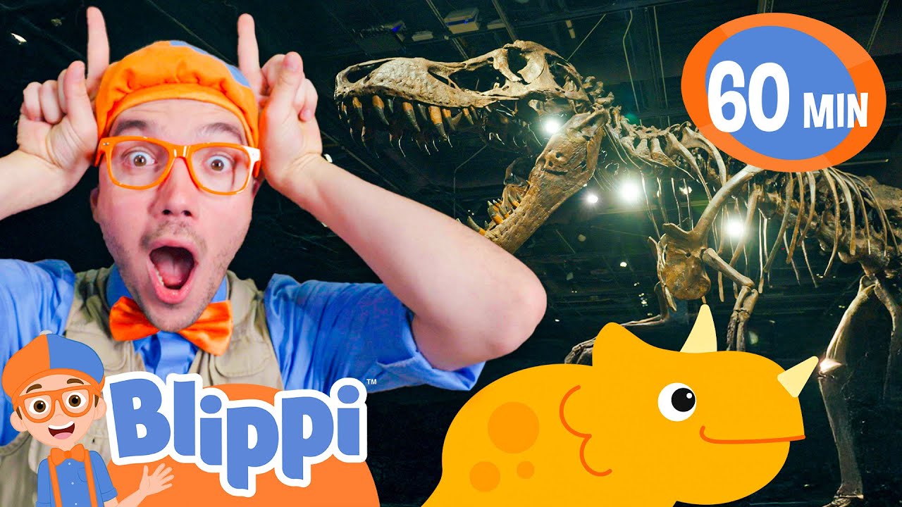 T-Rex vs. Triceratops Dino Discovery! | Blippi & Meekah Challenges and Games for Kids