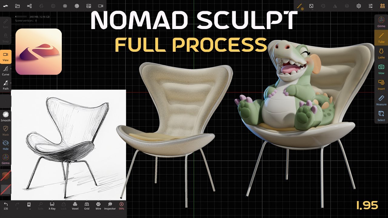 Nomad Sculpt 1.95 Full Process: Chair