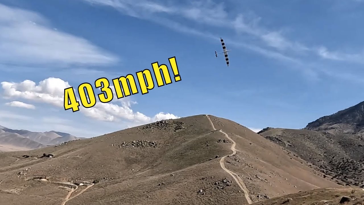 Finally upped my dynamic soaring PB over 400mph with my 35lb D130!