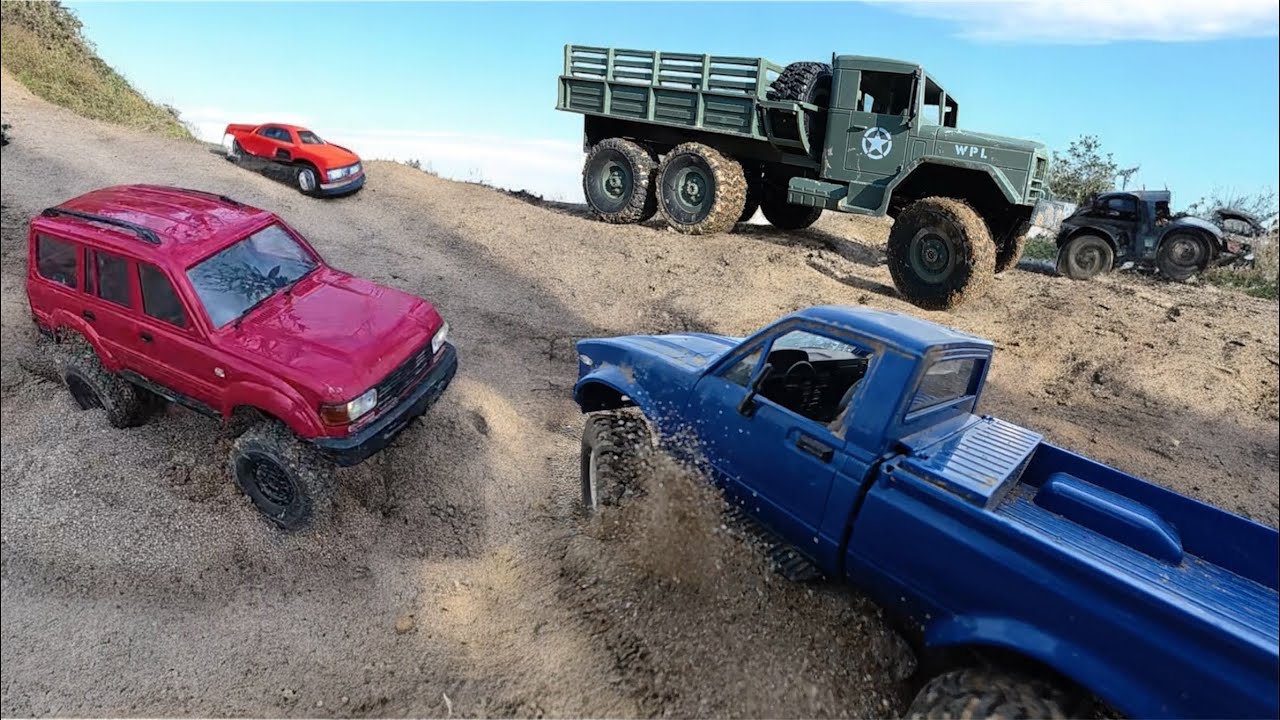 OFFROAD WPL, PICKUP SUZUKI JIMNY, TRUCK ARMY, MONSTER TRUCK DI SUNGAI