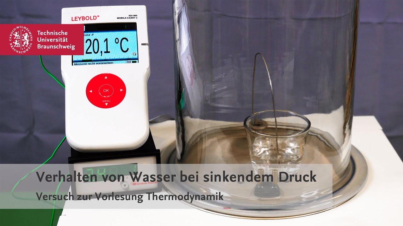 Verhalten von Wasser bei sinkendem Druck