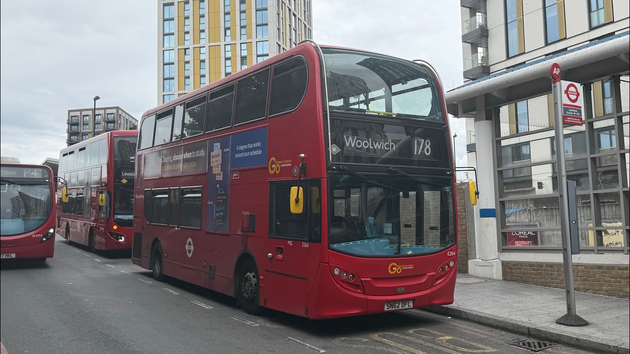FULL ROUTE VISUAL | London Bus Route 178: Woolwich - Lewisham Station | E264 - SN62DFL