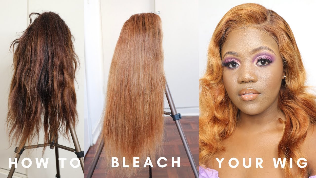 HOW TO BLEACH AND DYE YOUR WIG FROM BROWN/BLACK TO BLONDE|HONEY BLONDE WIG|AT HOME