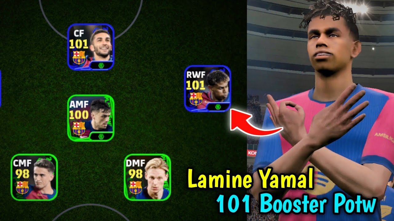 101 Booster Lamine Yamal ☠️🔥 Best POTW Winger In eFootball 2025 - Mastered Long Range Shooting 🔥