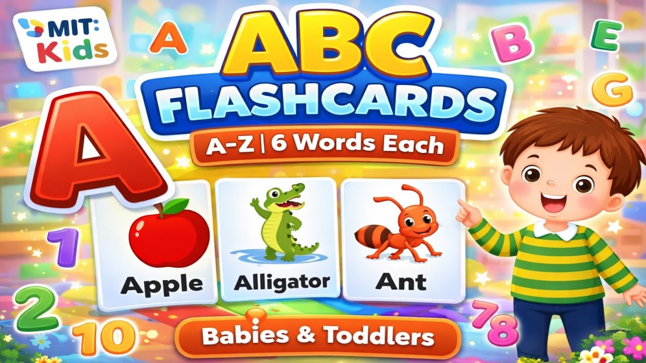 ABC Flashcards for Toddlers A-Z | Alphabet Words with Pictures | Preschool ABC Learning | MIT Kids