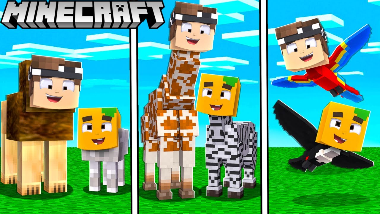 Jede MINUTE verwandeln wir uns in TIERE in Minecraft!