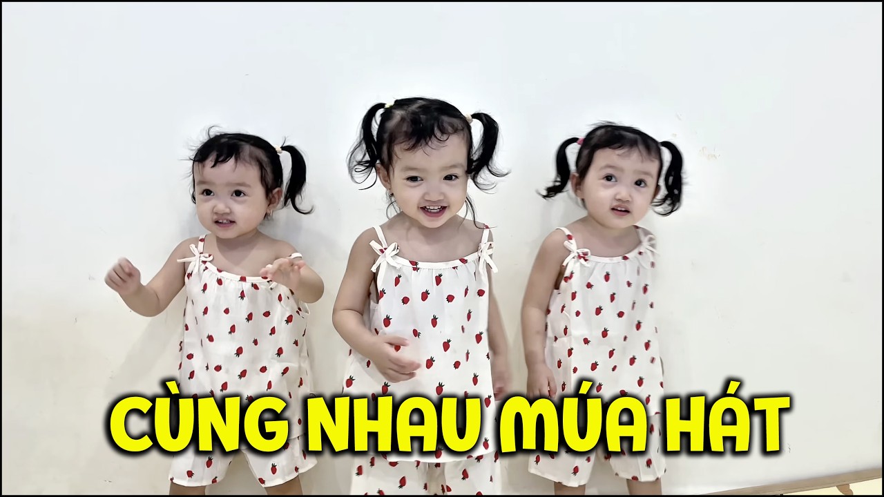 Mẹ Yến Nhi hướng dẫn ba bé sinh ba tập nhảy múa để chuẩn bị đón Tết | BA NÀNG TIÊN