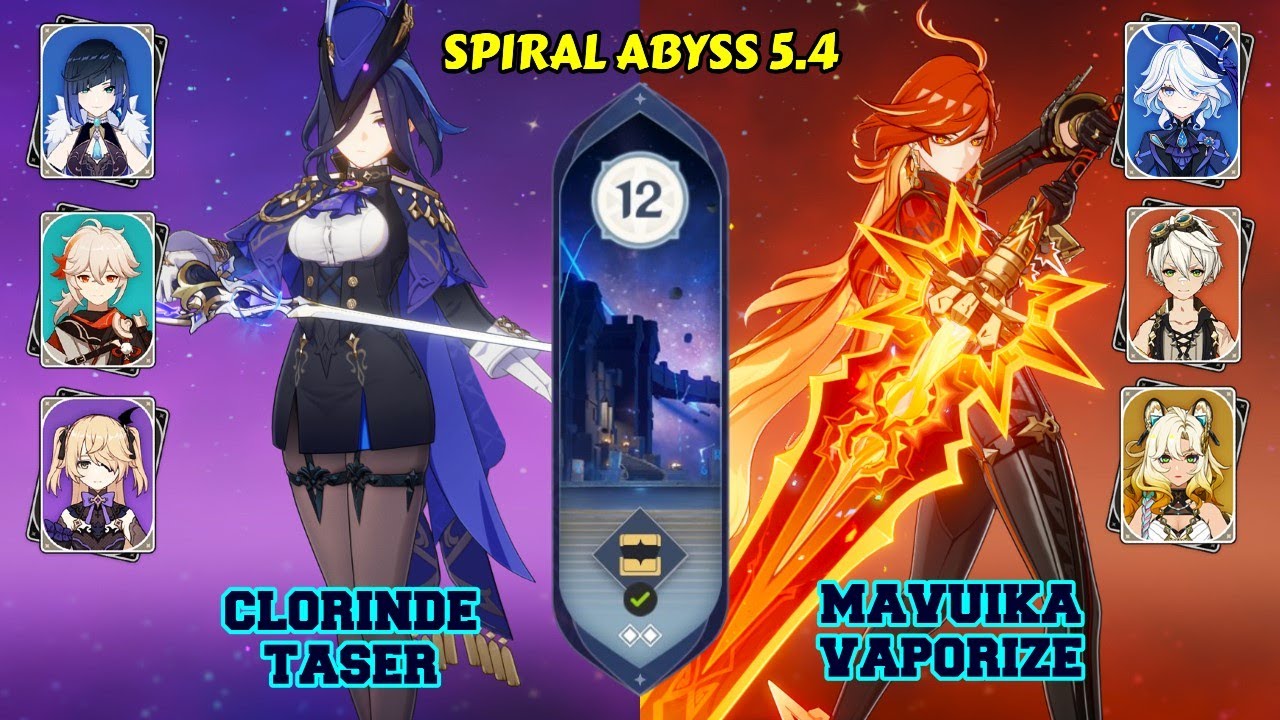 New Spiral Abyss 5.4 | C0 Clorinde Taser & C0 Mavuika Vaporize | Genshin Impact
