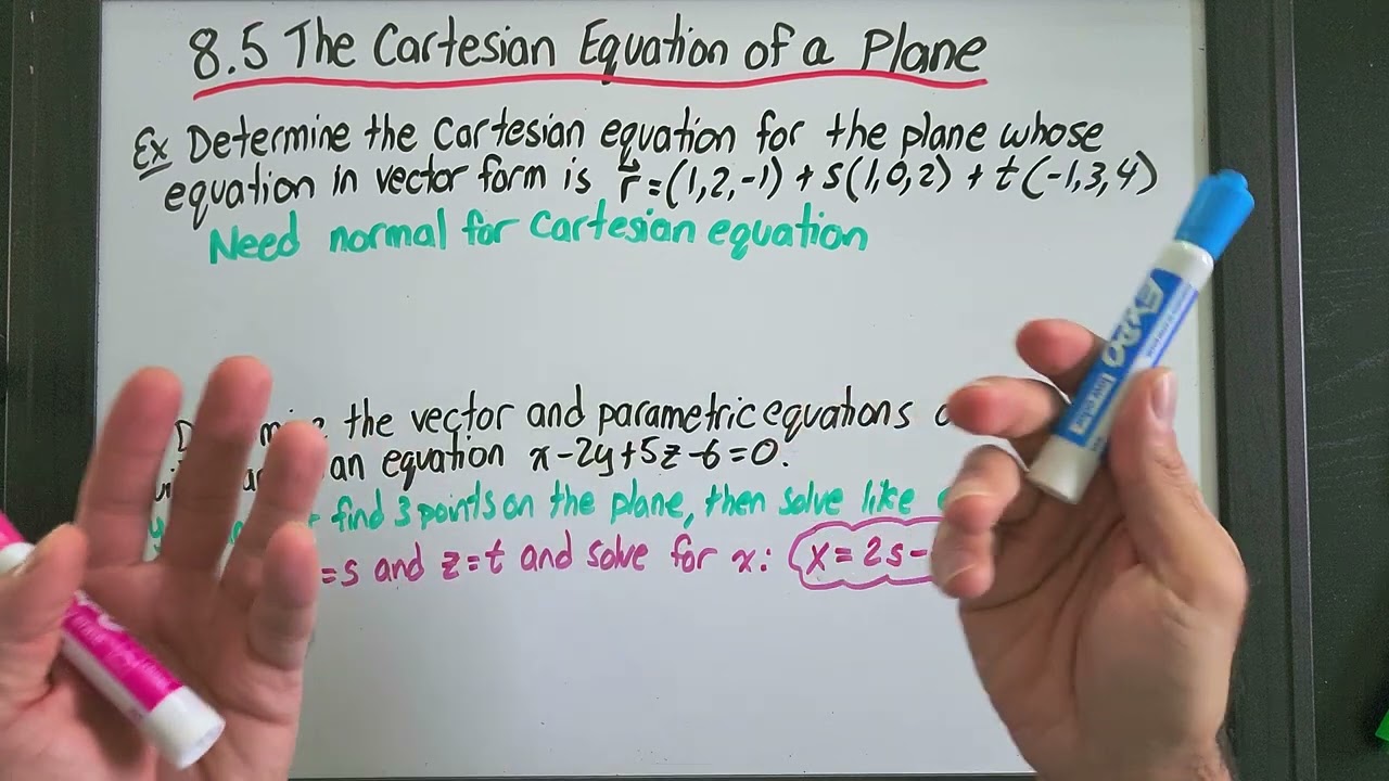 8.5 The Cartesian Equation of a Plane (Grade 12 Calculus, MCV4U)